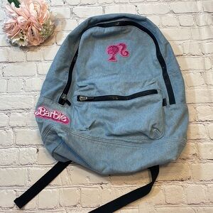Victoria’s Secret PINK Denim Backpack w Barbie Patches